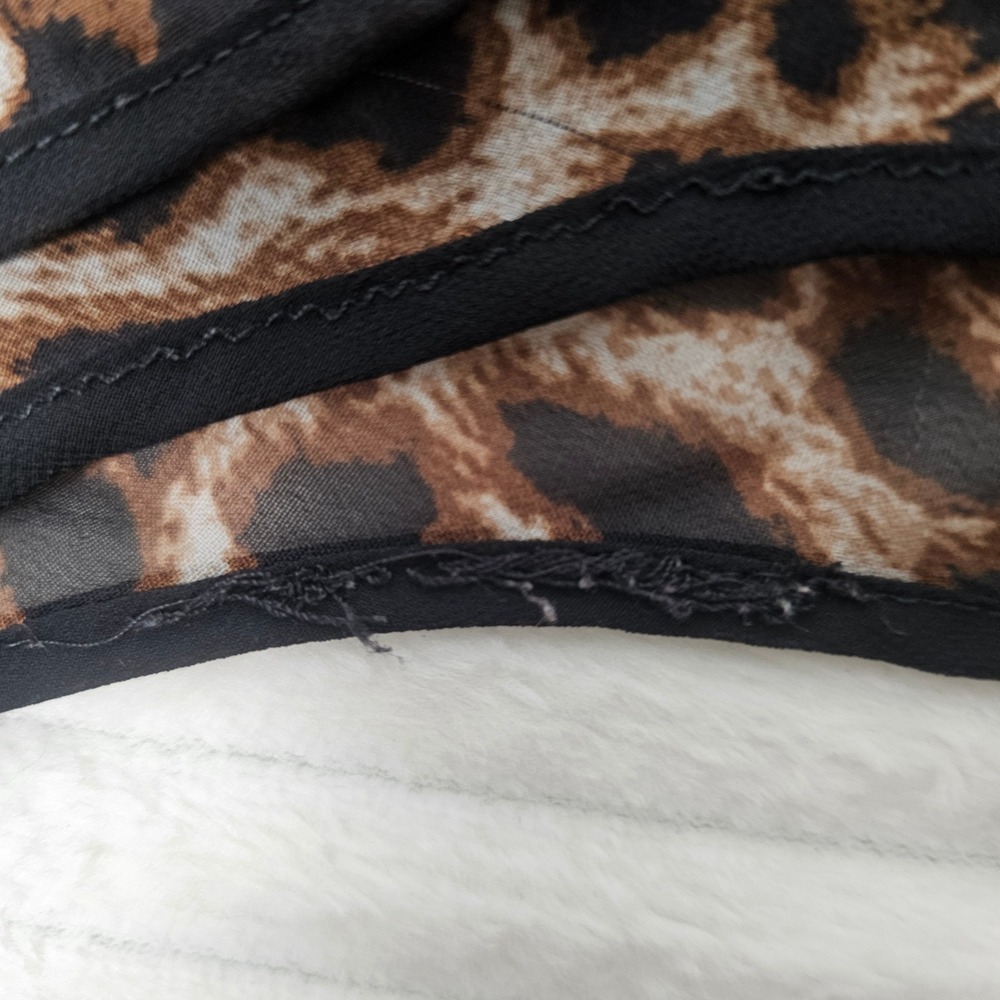 rue21 Leopard‎ Sheer High Low Racerback Tank Top Womens Small Swim Cover Up Y2K - Picture 6 of 7